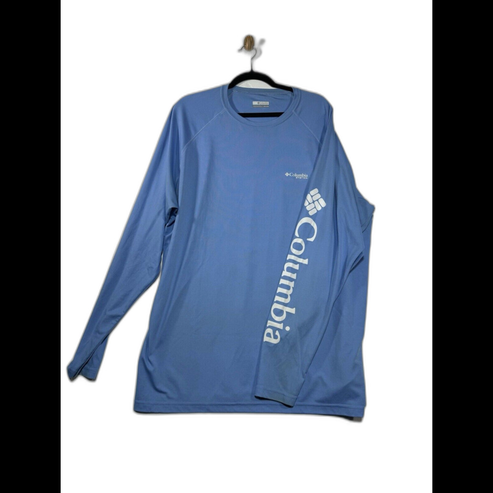 Columbia PFG Mens Size 2XL Omni Shade Long Sleeve Fishing Pullover Blue